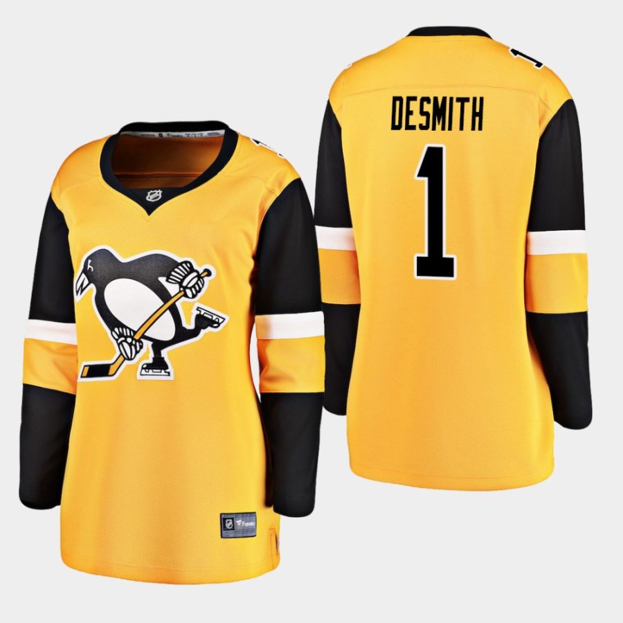 womens penguins casey desmith 2019 alternate breakaway player jerseygold