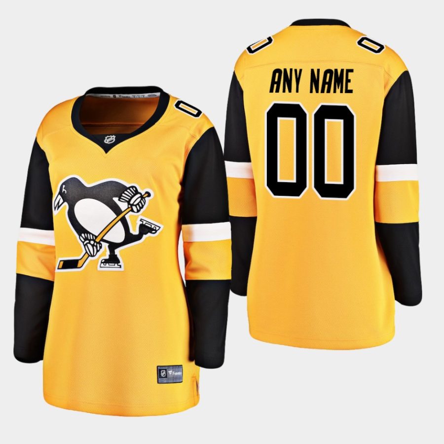 womens penguins custom 2019 alternate breakaway player jerseygold