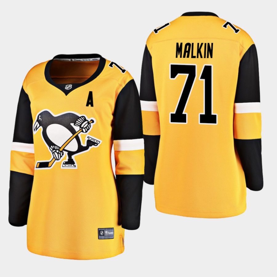 womens penguins evgeni malkin 2019 alternate breakaway player jerseygold