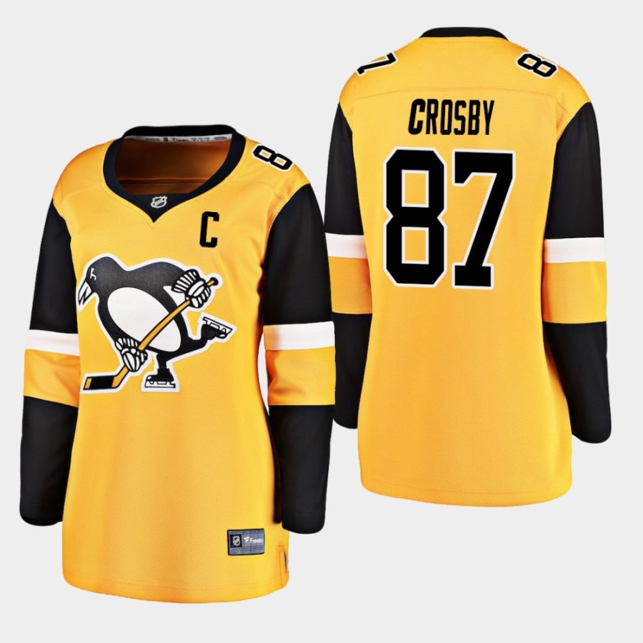 womens penguins sidney crosby 2019 alternate breakaway player jerseygold