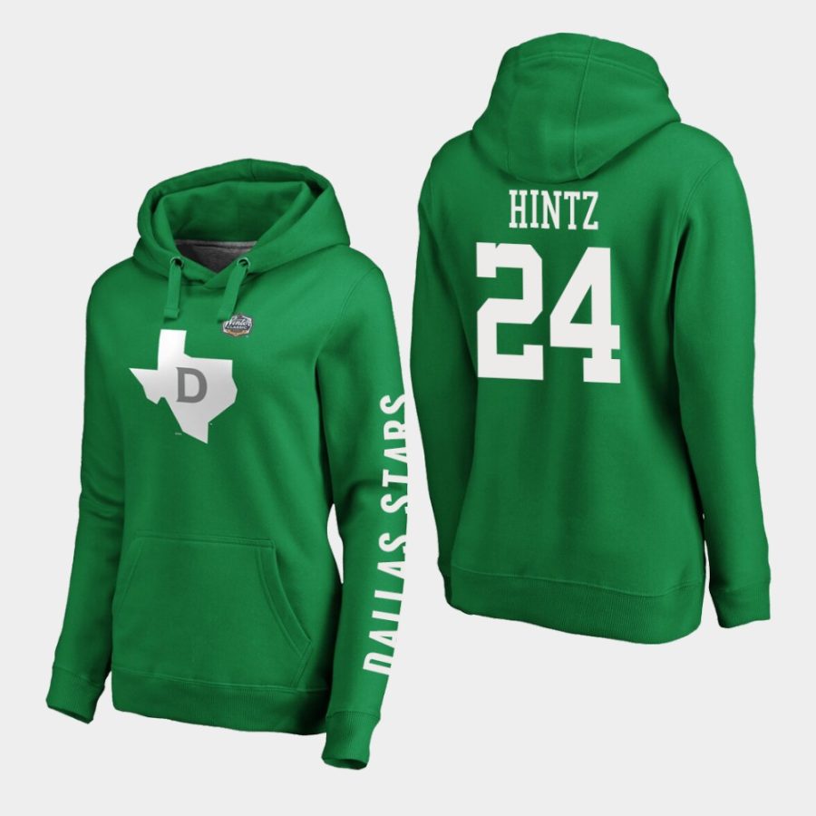 womens roope hintz stars kelly green 2020 winter classic alternate logo hoodie