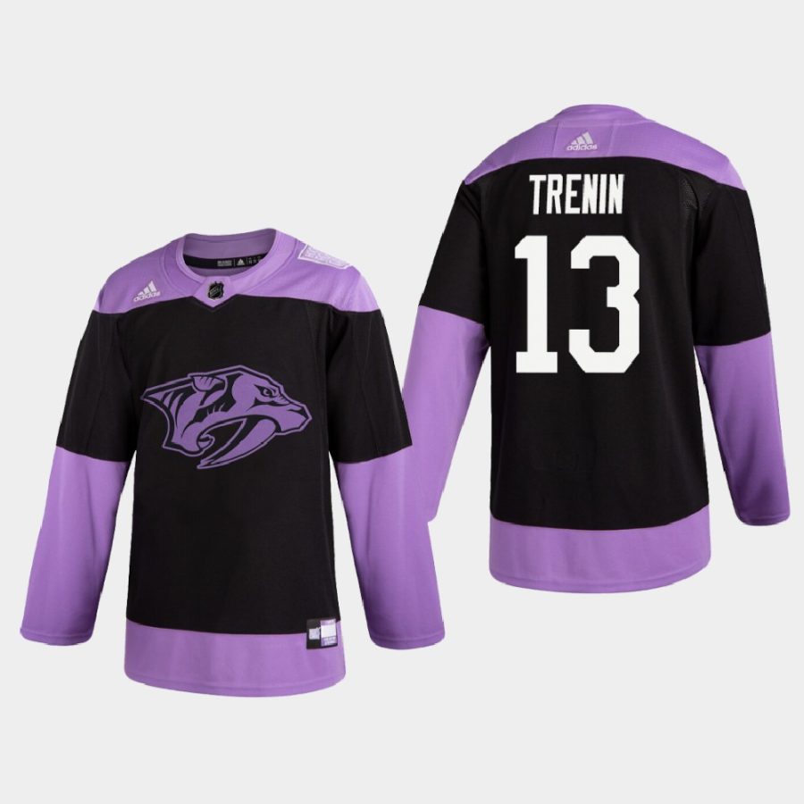 yakov trenin predators black 2020 hockey fights cancer practice jersey