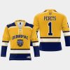 yaniv perets quinnipiac bobcats gold 2023 ncaa national champions ice hockey jersey