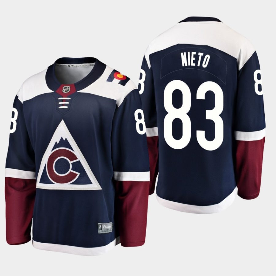 youth avalanche matt nieto alternate breakaway player jersey