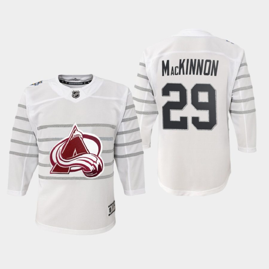 youth avalanche nathan mackinnon white 2020 nhl all star game premier player jersey