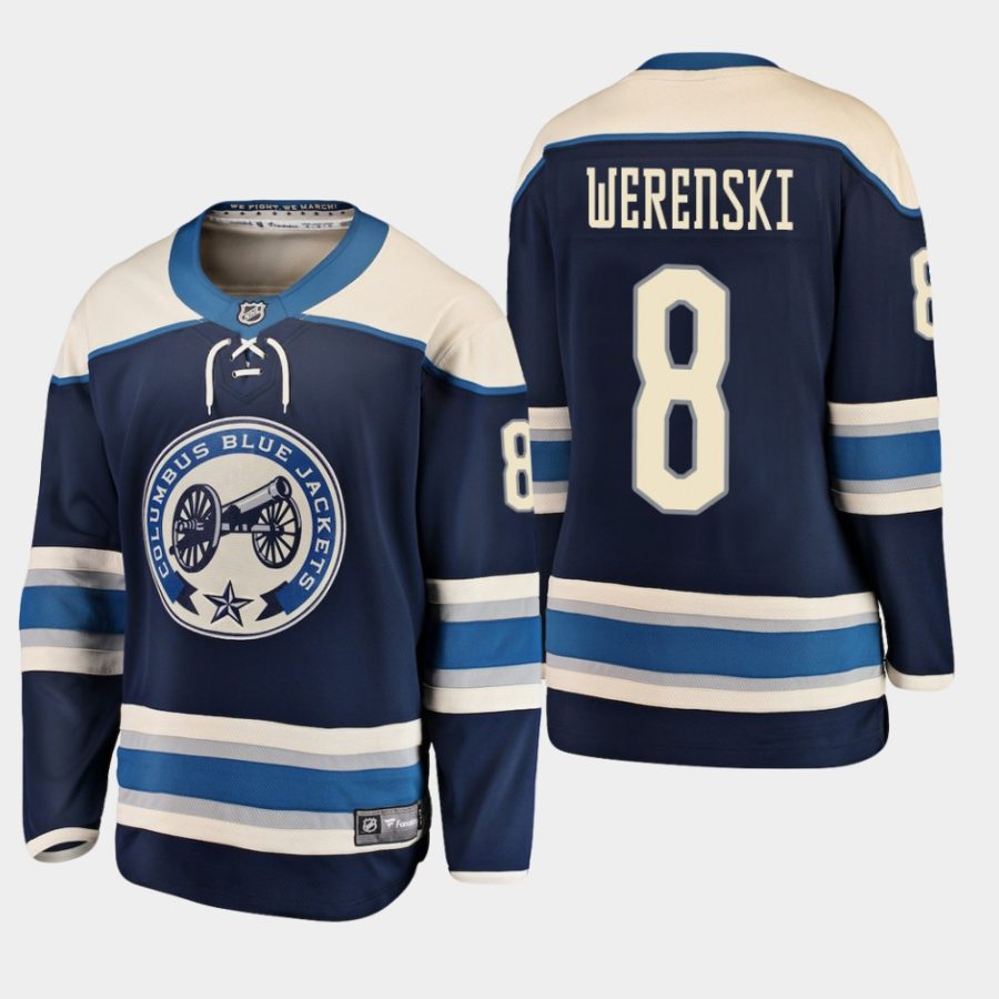 youth blue jackets zach werenski 2019 alternate fanatics breakaway player jerseynavy