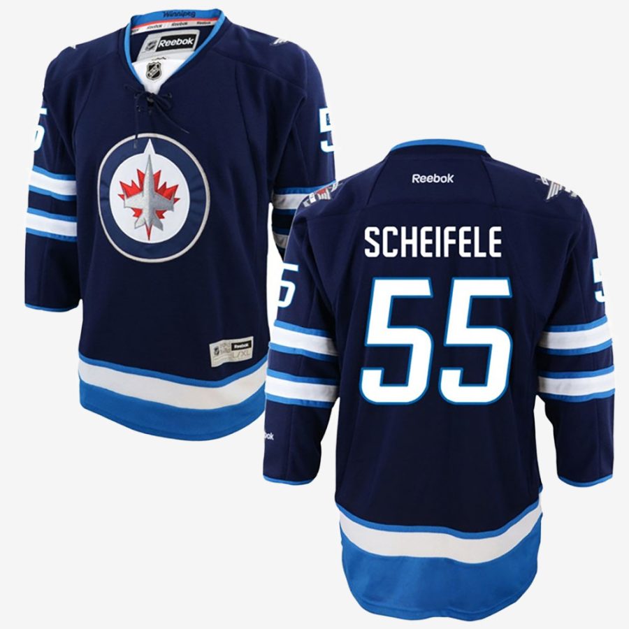 youth blue jets mark scheifele 55premier home jersey