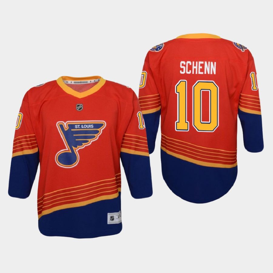 youth blues brayden schenn red 2020 21 reverse retro replica jersey