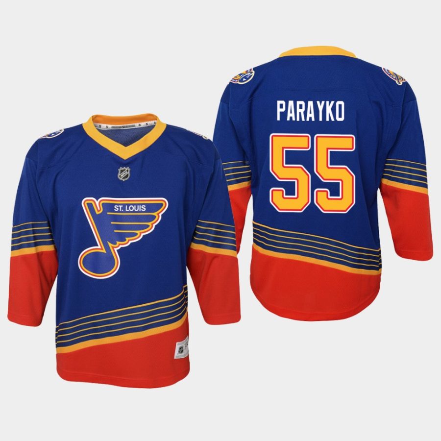 youth blues colton parayko blue retro replica jersey