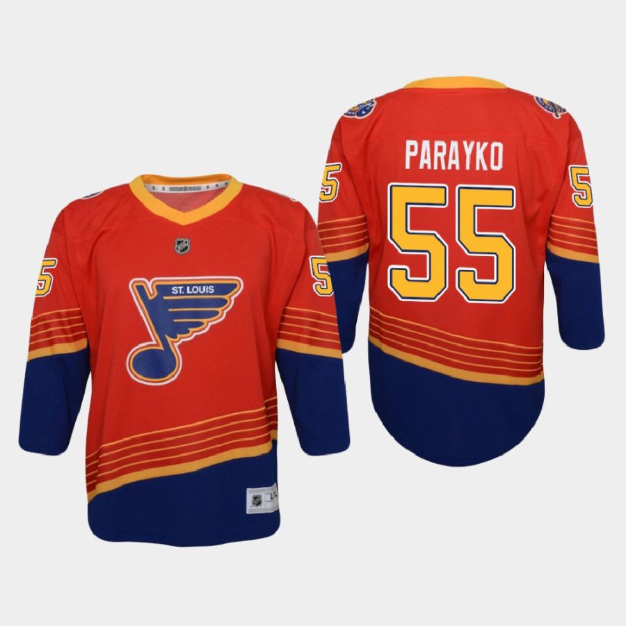 youth blues colton parayko red 2020 21 reverse retro replica jersey