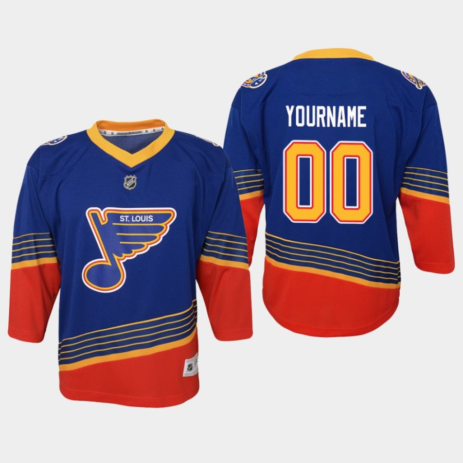 youth blues custom blue retro replica jersey