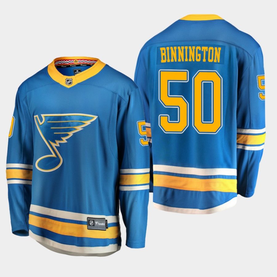 youth blues jordan binnington alternate breakaway player jersey