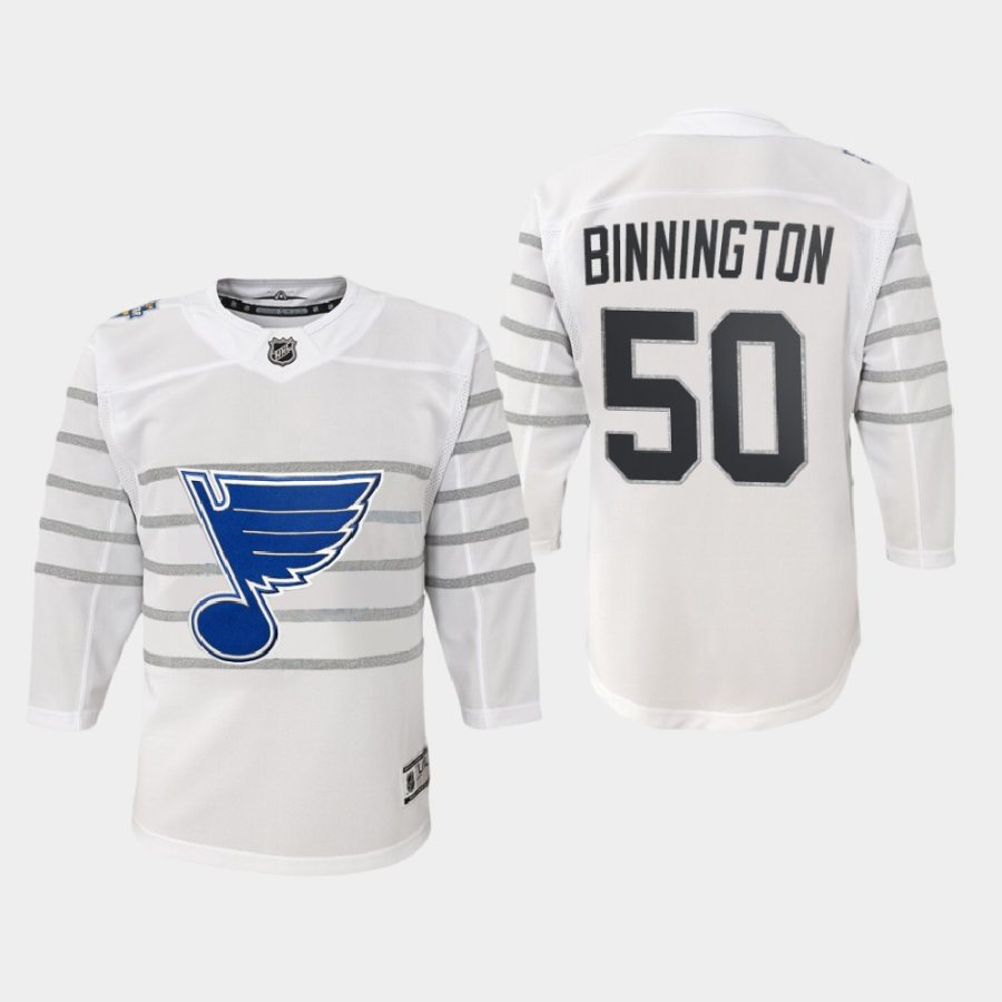 youth blues jordan binnington white 2020 nhl all star game premier player jersey