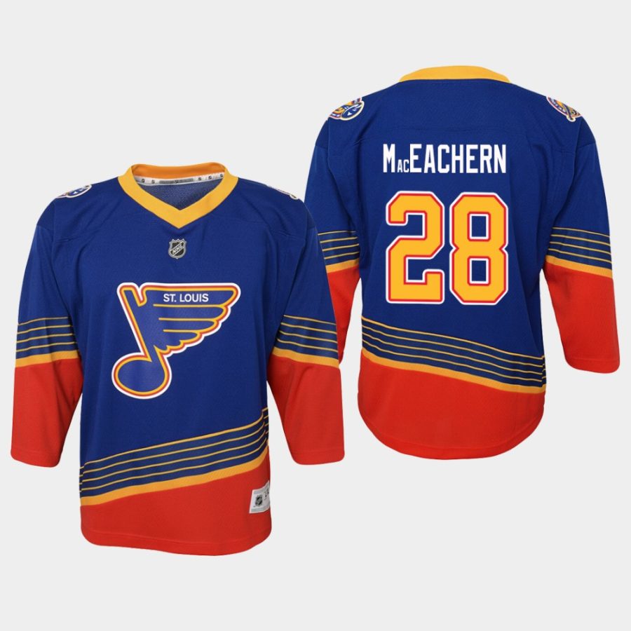 youth blues mackenzie maceachern blue retro replica jersey