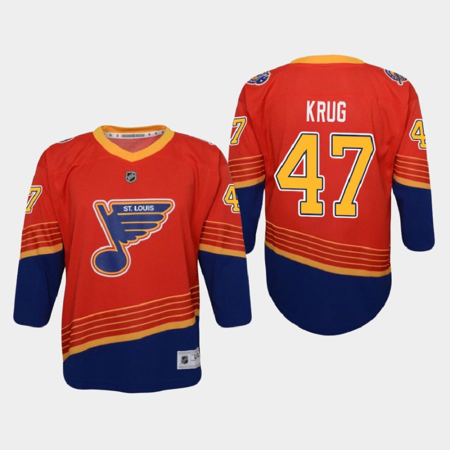 youth blues torey krug red 2020 21 reverse retro replica jersey