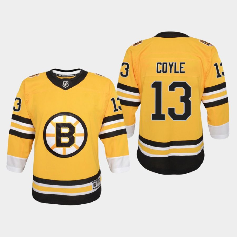 youth bruins charlie coyle gold 2020 21 reverse retro replica jersey