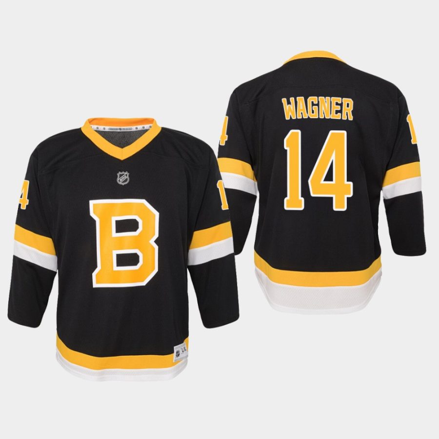 youth bruins chris wagner black alternate replica jersey