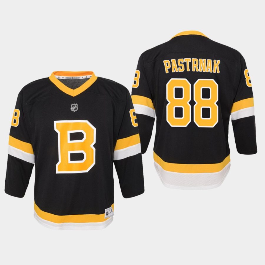 youth bruins david pastrnak black alternate replica jersey