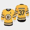 youth bruins patrice bergeron gold 2020 21 reverse retro replica jersey