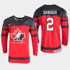 youth canada team braden schneider 2019 iihf world u18 championship red player jersey