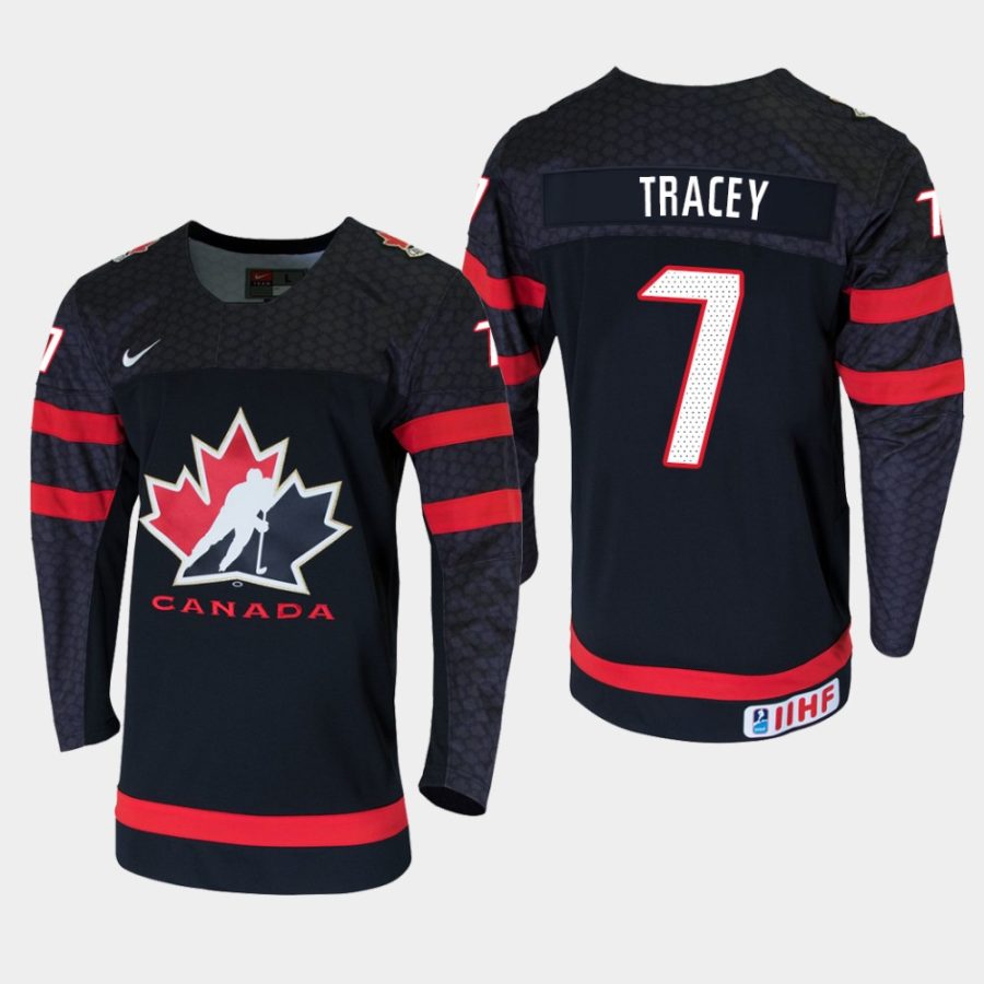 youth canada team brayden tracey 2019 iihf world u18 championship black player jersey