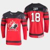 youth canada team connor zary 2019 iihf world u18 championship red player jersey