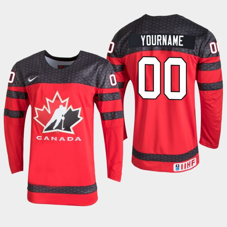 youth canada team custom 2019 iihf world u18 championship red player jersey