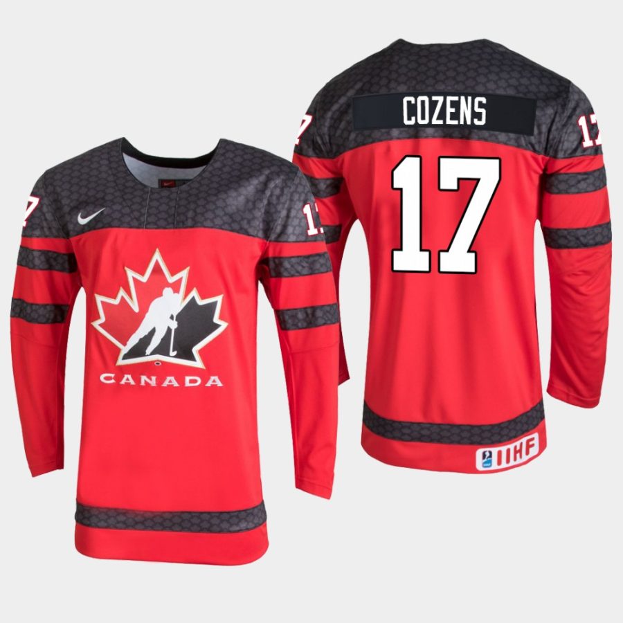 youth canada team dylan cozens 2019 iihf world u18 championship red player jersey