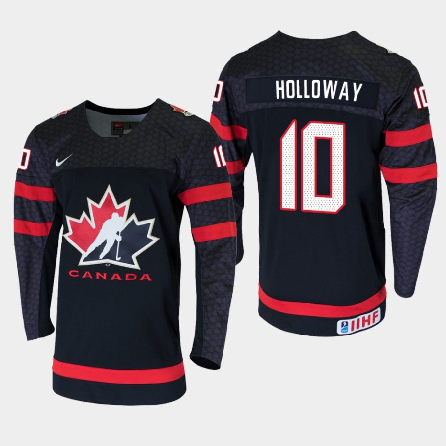 youth canada team dylan holloway 2019 iihf world u18 championship black player jersey