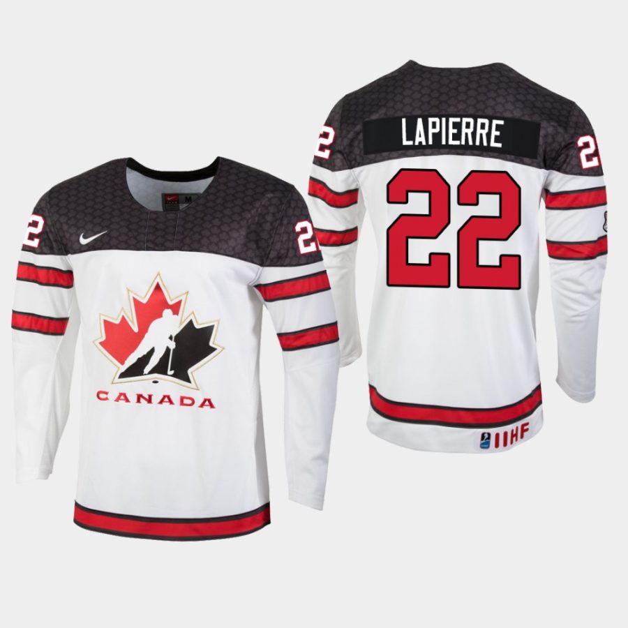 youth canada team hendrix lapierre 2019 iihf world u18 championship white player jersey