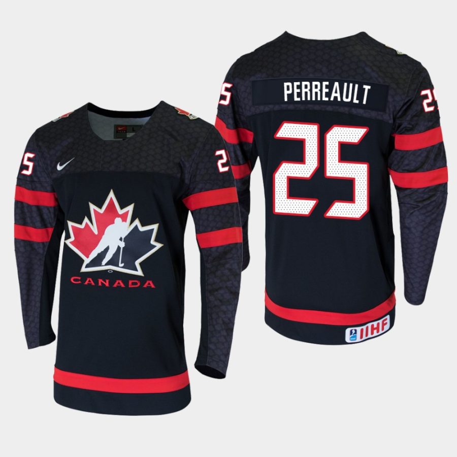 youth canada team jacob perreault 2019 iihf world u18 championship black player jersey