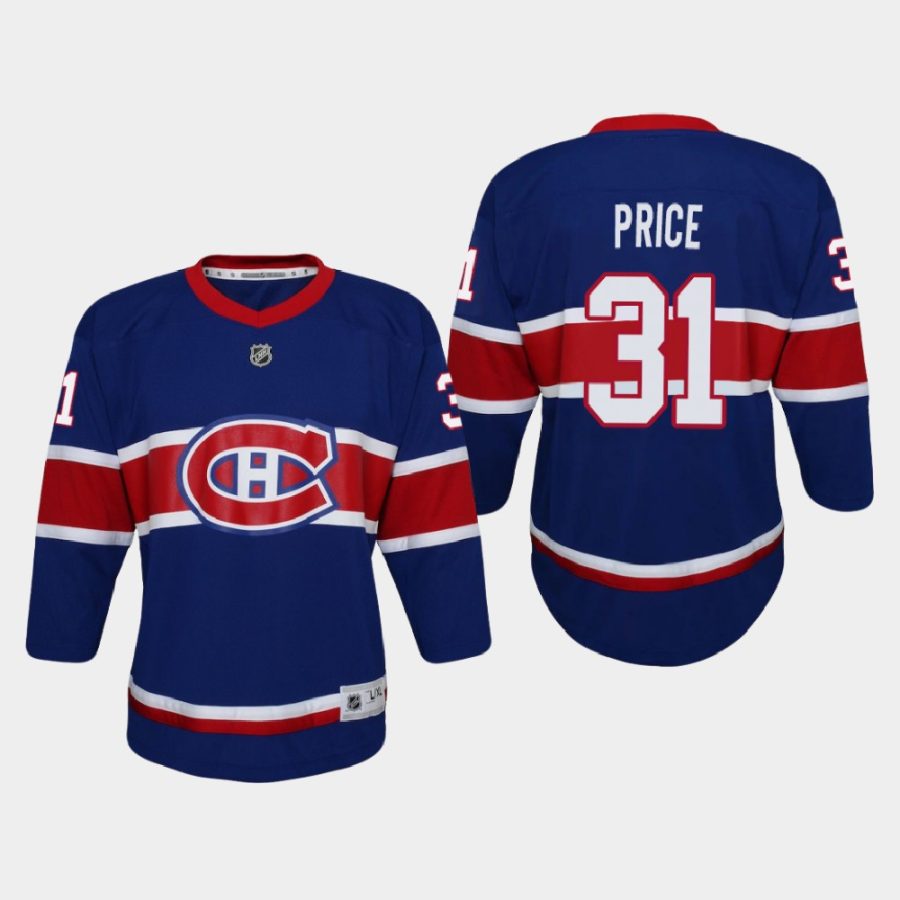 youth canadiens carey price royal 2020 21 reverse retro special edition replica jersey