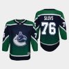 youth canucks arturs silovs green 2021 reverse retro jersey