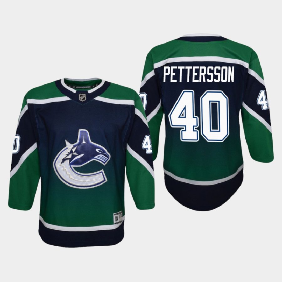 youth canucks elias pettersson green 2020 21 reverse retro special edition replica jersey