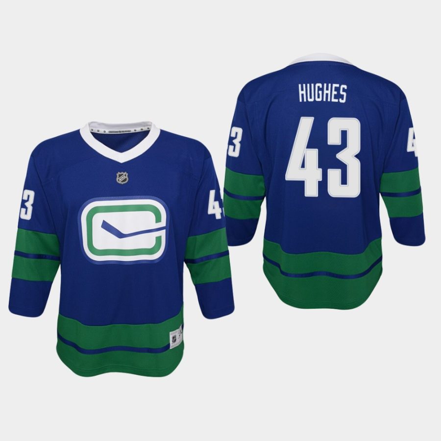 youth canucks quinn hughes alternate premier jersey