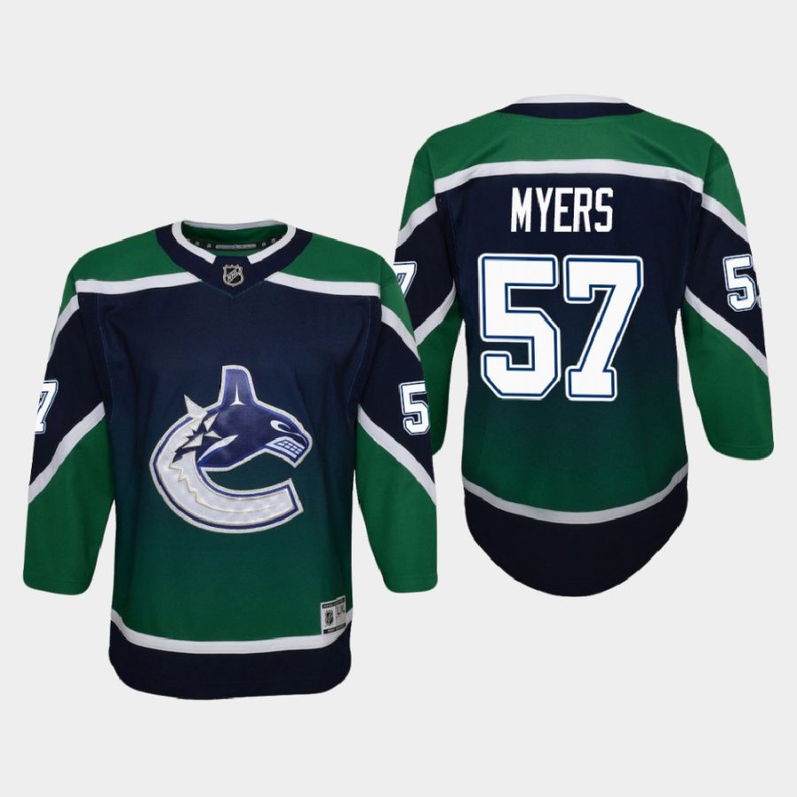 youth canucks tyler myers green 2020 21 reverse retro special edition replica jersey