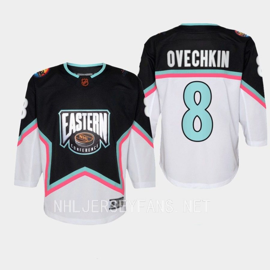 youth capitals alex ovechkin black 2023 nhl all star eastern conference premier jersey