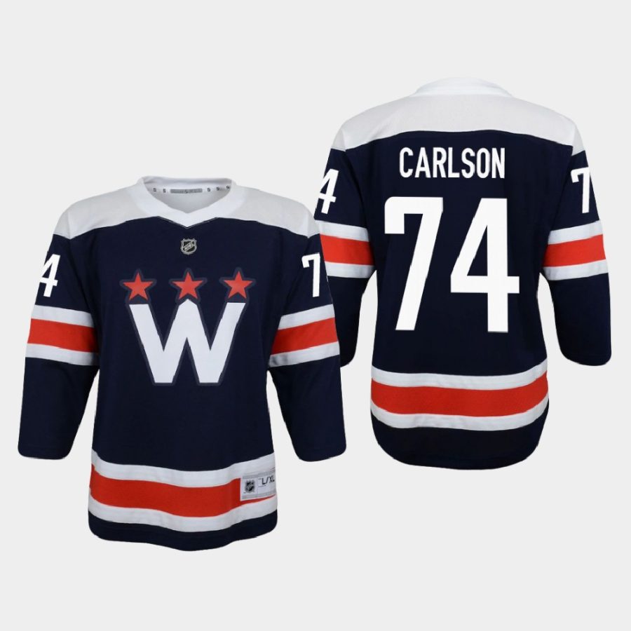 youth capitals john carlson navy 2020 21 alternate replica jersey