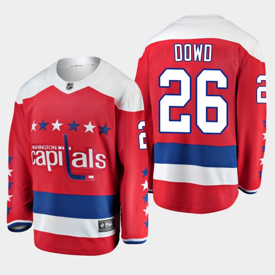 youth capitals nic dowd red alternate breakaway player jersey