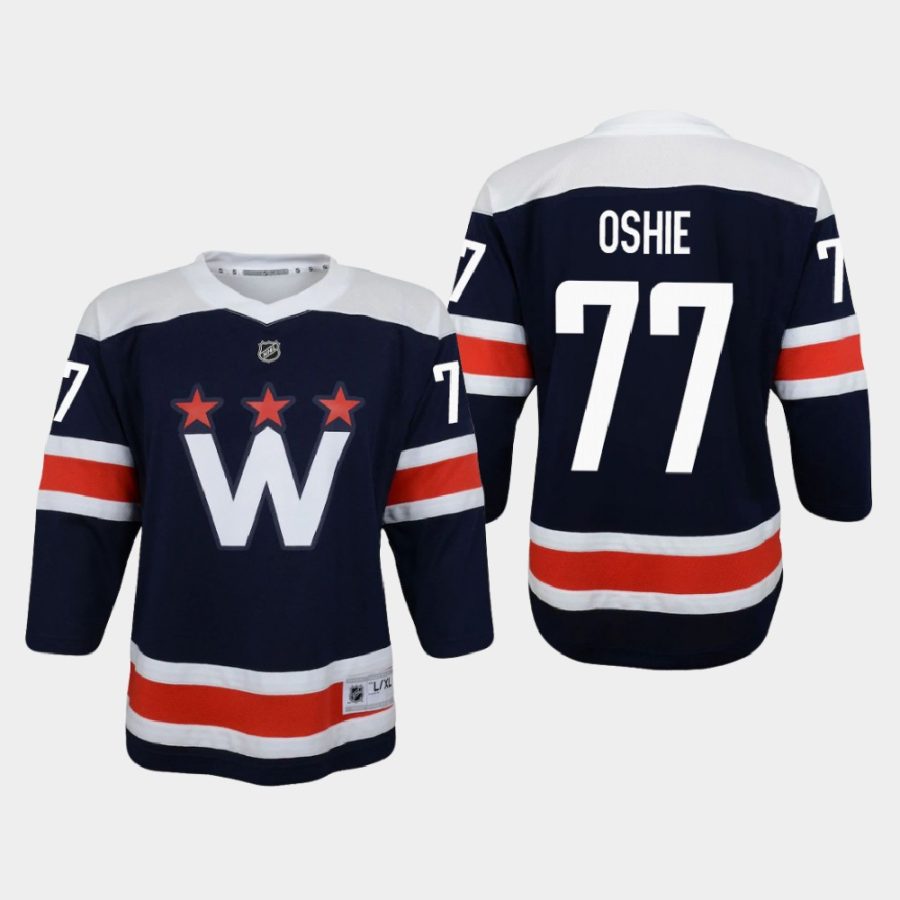 youth capitals t.j. oshie navy 2020 21 alternate replica jersey