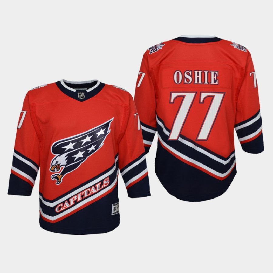 youth capitals t.j. oshie red 2020 21 reverse retro replica jersey