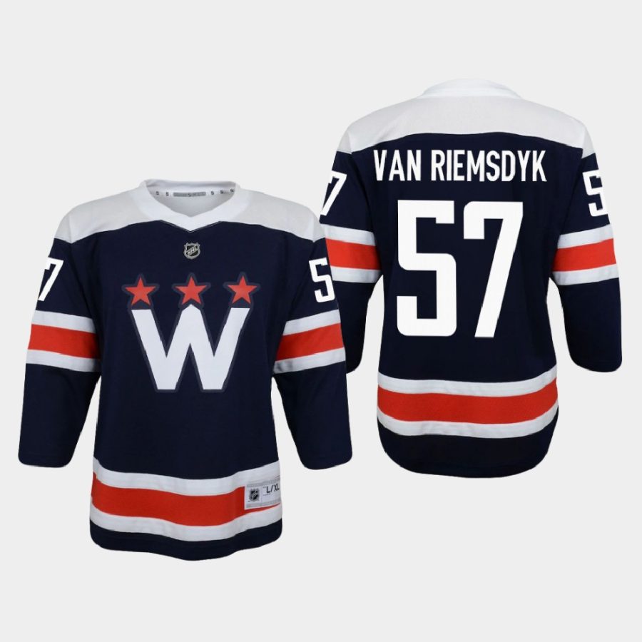 youth capitals trevor van riemsdyk navy 2020 21 alternate replica jersey