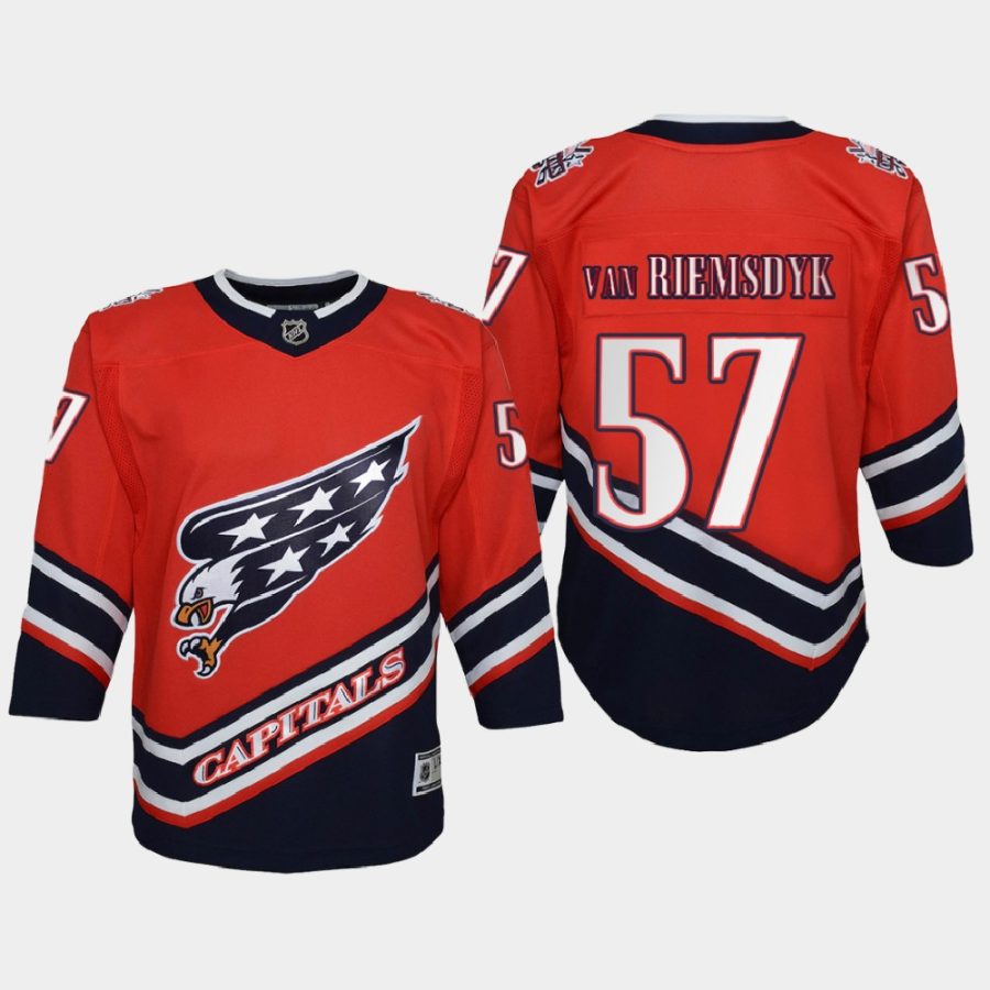 youth capitals trevor van riemsdyk red 2020 21 reverse retro jersey