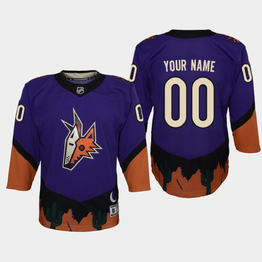 youth coyotes custom purple 2020 21 reverse retro replica jersey