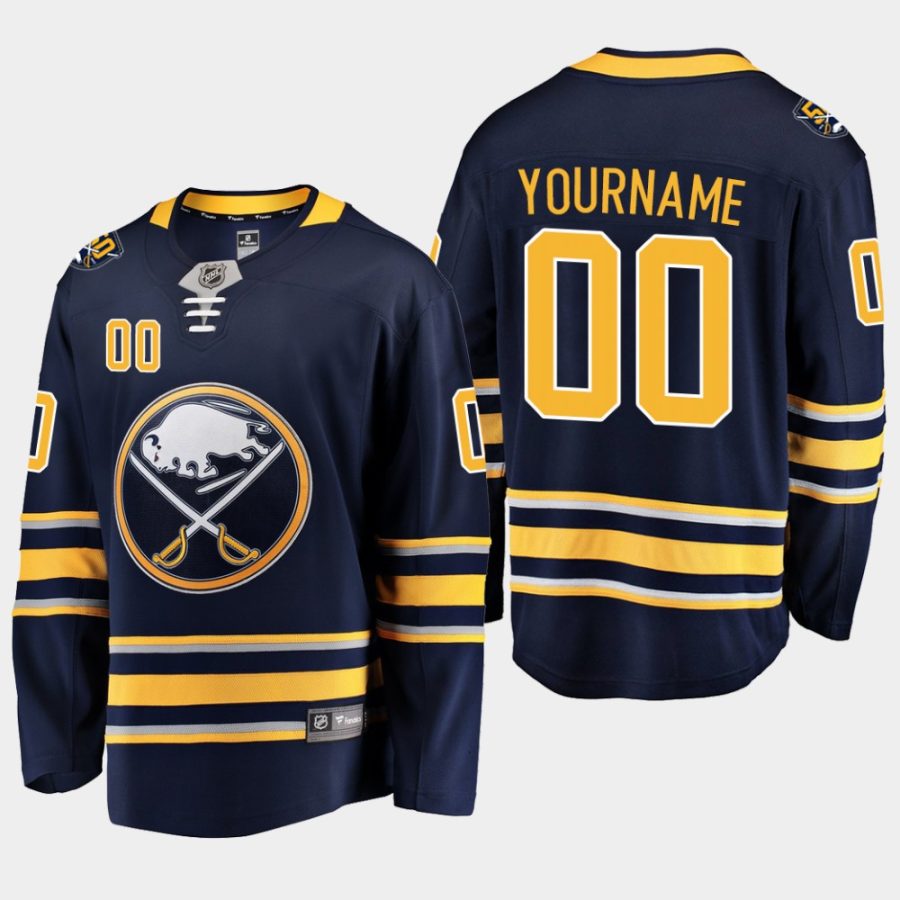 youth custom sabres navy 50th anniversary home breakaway player jersey