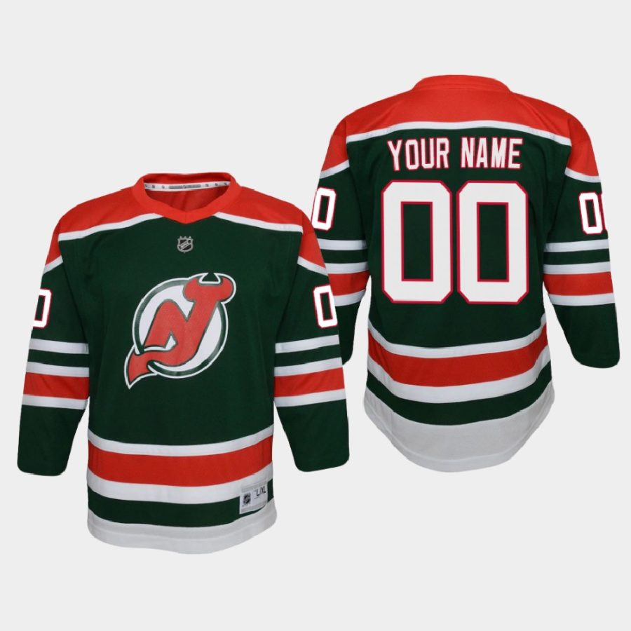 youth devils custom green 2020 21 reverse retro special edition replica jersey