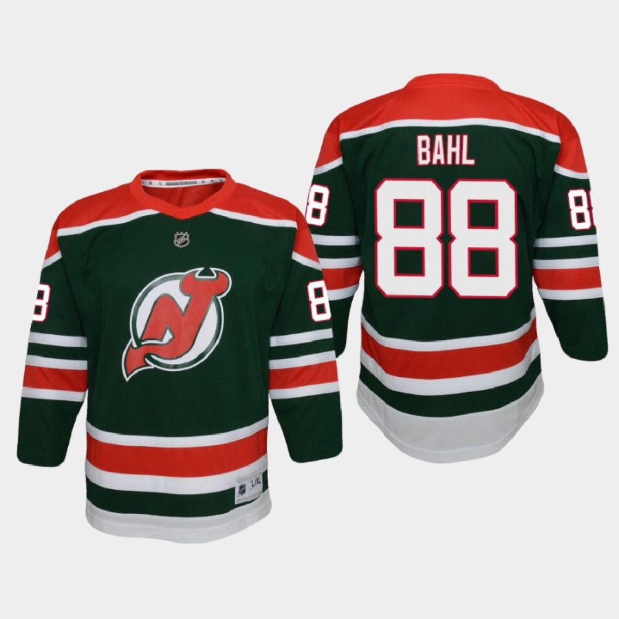 youth devils kevin bahl green 2021 reverse retro jersey