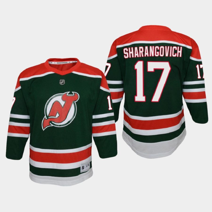 youth devils yegor sharangovich green 2020 21 reverse retro special edition replica jersey