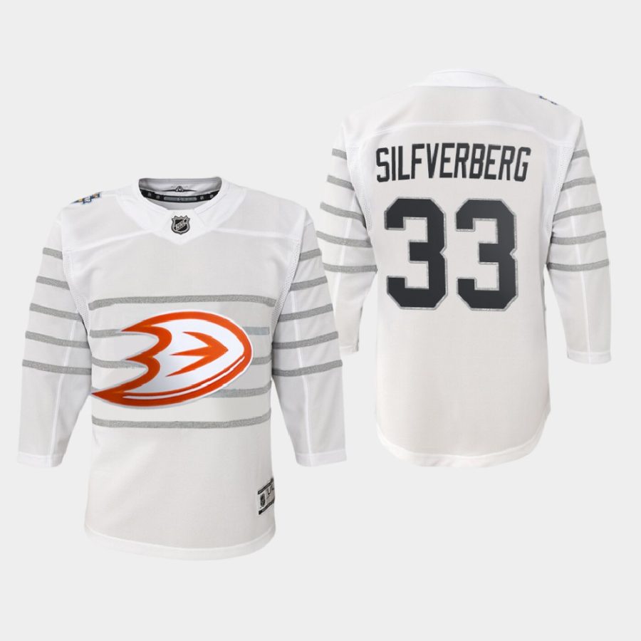 youth ducks jakob silfverberg white 2020 nhl all star game premier player jersey