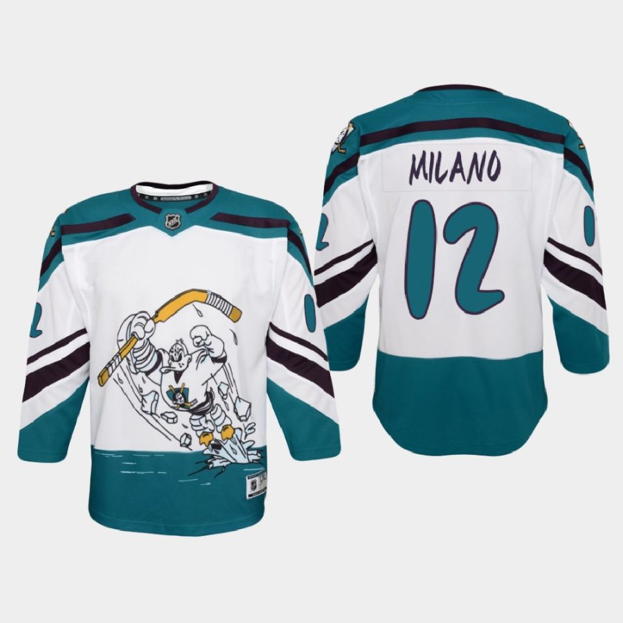 youth ducks sonny milano white 2021 special edition jersey